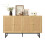 Sideboard 140x39,5x80 cm mit echtem Rattangeflecht, 4 Türen 1