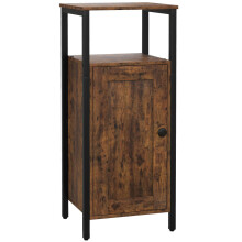 Beistelltisch, Couchtisch im industriell Design, Kaffeetisch mit verstellbar Regal, für Wohnzimmer, Schlafzimmer, 34 x 30 x 80 cm, Rust