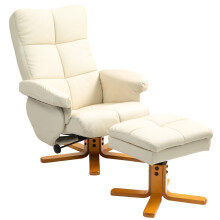 Relaxsessel mit Hocker, Stauraum, Gepolstert Fernsehsessel mit Liegefunktion, 360 Drehbar TV-Sessel für Schlafzimmer, Wohnzimmer, Kun