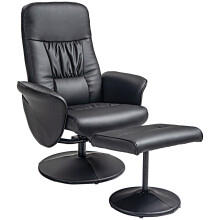 Relaxsessel mit Hocker, Fernsehsessel, TV Sessel mit Liegefunktion, Drehbarer Polstersessel für Wohnzimmer, Schlafzimmer, Kunstleder, S