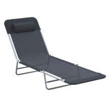 Sonnenliege Gartenliege Relaxliege 2-Beinliege Schwarz klappbar für Garten Terrasse & Balkon