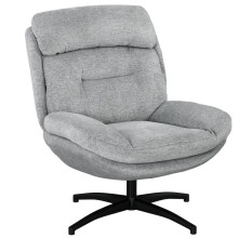 Sessel Drehbar, Loungesessel mit wasserabweisend Chenille-Optik, Gepolstert Relaxsessel mit Integrierter Armlehne, für Wohnzimmer