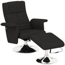 Relaxsessel mit Fußhocker, Drehbar Massagesessel mit Liegefunktion, 8 Punkt-Vibrationsmassage, Elektrischer Fernsehsessel mit Fernbedie