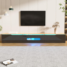 TV-Schrank, 180 cm, Hochglanzoberfläche, mit 16-Farben-LED-Beleuchtung, wandmontierbar