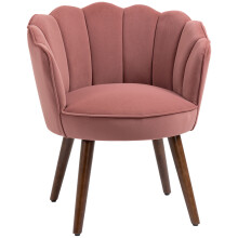 Esszimmerstuhl Küchenstuhl Sessel mit Rückenlehne Wohnzimmerstuhl Polyester Gummiholz Rosa 66 x 72 x 79 cm