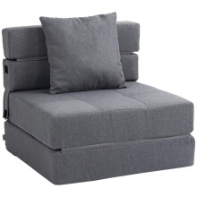 2-in-1 Schlafsessel klappbar, bis 100 kg belastbar, Schlafsofa, Klappsessel mit Bettfunktion, Relaxsessel, Gästebett, Dunkelgrau