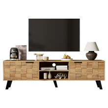 Moderner TV-Schrank mit 2 Türen und 2 offenen Fächern – 160,5 x 35,5 x 45 cm