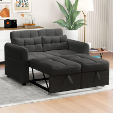 Modernes Design: Loveseat-Sofa, 3-in-1-Ausziehsofa mit verstellbarer Rückenlehne, USB, Armlehnentaschen und Kissen. Geeignet für Wohnzi