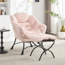 Fauler Stuhl mit Ottoman, moderner Lounge Akzent Stuhl mit Armlehnen und einer Seitentasche, Freizeit Polsterte Sofa Stuhl Lesestuhl mi