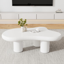 Unregelmäßiger Couchtisch in Wolkenform, 97cm Länge, 67cm Breite, 32cm Höhe, MDF mit Filzunterlagen, lackierte Oberfläche,Kreativer Cou