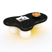 Cloud Style Couchtisch mit LED-Beleuchtung – 16 Farben wählbar, Coffee Table, Wolkenform-Design, Rundbein-Design, stilvolles Highlight