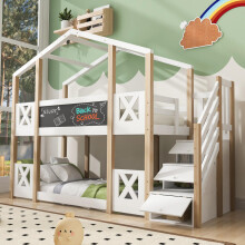 (=458234AAW) Etagenbett 90 x 200 cm,Kinderbett Baumhaus mit Treppe Stauraum und Rausfallschutz, Hochbett für Kinder– 2x Lattenrost- Na