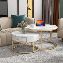 WF303615AAW instructions change)Moderner Nesting Couchtisch Hochglanz Marmormuster 2er Set runde Couchtische Runder Nested Beistelltisc