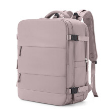 Unisex nylon reisrugzak met effen patroon, geschikt als handbagage.