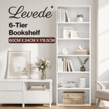 Levede 6-Tier Slim Narrow Adjustable Bookcase