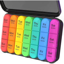 Pillenorganizer voor 3 Keer Per Dag, 7 Dagen Per Week, Pillendoos, Afneembaar Vakje voor Dagelijkse Vitamines en Medicijnen