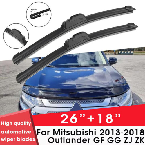 Wipers compatible with Mitsubishi Outlander GF GG, black
