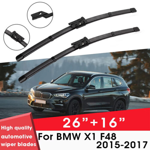 Μάκτρα υαλοκαθαριστήρων συμβατά με BMW X1 F48, μαύρα