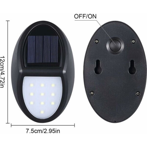 Solar-Außenleuchte, 2er-Pack, 10 LED-Solarwandleuchte, IP65