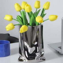 Vaso in ceramica, vaso da fiori moderno, vaso minimalista per la casa