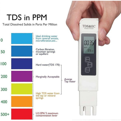 Testeur de qualité d'eau haute performance TDS pH EC Température 4 en 1 1