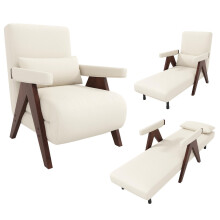 3-in-1-Umbausessel mit Schlaffunktion, umbaubares Schlafsofa, gepolsterter Klappsessel, Loungesessel, Einzelbett, geeignet für Wohnzimm