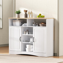 Kücheninsel auf Rollen, Ausziehbarer Essbereich Kücheninsel mit Stühlen, Sideboard mit großzügigem Stauraum, Ideal für Küche und Esszim