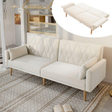 Kleines Sofa, Zweisitzer-Sofa, Schlafsofa, Schlafsofa mit Schlaffunktion, Schlafsofa aus Samtstoff, geeignet für Wohnzimmer, Schlafzimm