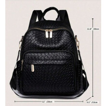 Damenrucksack aus Kunstleder, schwarz – klassisch ergonomisch von Mies