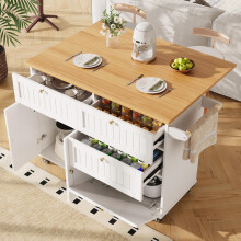 Moderne Kücheninsel, Küchenschrank, buffetschrank, Speisewagen mit Holzmaserung, buffetschrank, Multifunktionale Esstisch mit Speicherr
