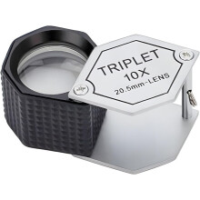 10x Triplet Jewelers Loupe Pocket Loupe Magnifier with 20.5mm Triplet Lens Metal Foldable Loupe Magnifying Glass