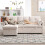 Multi-functional sofa bed with storage and pull-out bed, chaise longue interchangeable sofa bed, sectional sofa with storage seats, mod 1