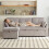 Multi-functional sofa bed with storage and pull-out bed, chaise longue interchangeable sofa bed, sectional sofa with storage seats, mod 1
