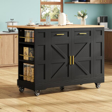 Moderne Kücheninsel, Küchenschrank, buffetschrank, Speisewagen mit Holzmaserung, buffetschrank, Multifunktionale Esstisch mit Speicherr