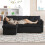 Multi-functional sofa bed with storage and pull-out bed, chaise longue interchangeable sofa bed, sectional sofa with storage seats, mod 1