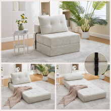 Klappbares Schlafsofa, Schlafsofa mit Kissen, faltbare Matratze mit Rückenlehne, tragbares Klappsofa, bequemes Bodensofa für Wohnzimmer