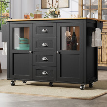 Kücheninsel,Küchenschrank,Buffetschrank,120x73(45)x93cm,ausziehbarer Küchenwagen mit Rollen, Handtuchhalter, Gewürzregal, verstellbaren