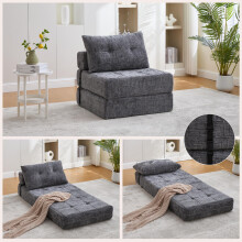 Klappbares Schlafsofa, Schlafsofa mit Kissen, faltbare Matratze mit Rückenlehne, tragbares Klappsofa, bequemes Bodensofa für Wohnzimmer