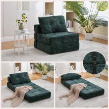 Klappbares Schlafsofa, Schlafsofa mit Kissen, faltbare Matratze mit Rückenlehne, tragbares Klappsofa, bequemes Bodensofa für Wohnzimmer