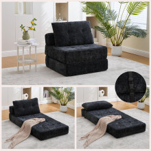 Klappbares Schlafsofa, Schlafsofa mit Kissen, faltbare Matratze mit Rückenlehne, tragbares Klappsofa, bequemes Bodensofa für Wohnzimmer