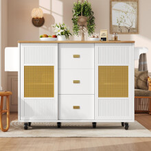 Kücheninsel,küchenmöbe,Küchenschrank kücheninsel freistehend,Buffetschrank,120x73(45)x90cm,ausziehbarer Küchenwagen mit Rollen, Handtuc
