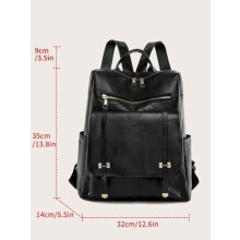 Schwarzer Damenrucksack aus Kunstleder – Klassisches, komfortables urbanes Design