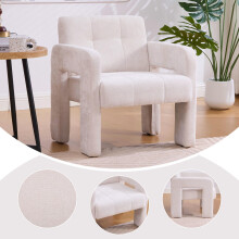 Modern Minimalist Casual Single Armchair Living Room, Bedroom, Office Area Upholstered Chair Comfortable Padded Armchair Nordic Style C