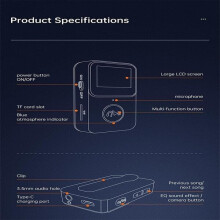 Reprodutor de MP3 com Bluetooth 5.0