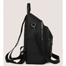 Schwarzer Damen-Rucksack aus Polyamid – klassisch, ergonomisch, komfortabel