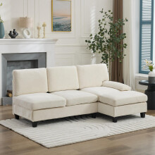 194*118*81cm Gepolstertes Sofa und Couch , 3-Sitzer-Sofa Ecksofa für Wohnzimmer, Wohnung, Lounge und Schlafzimmer – L-förmiges Schlafs