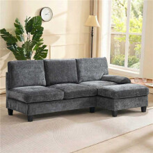 194*118*81cm Gepolstertes Sofa und Couch , 3-Sitzer-Sofa Ecksofa für Wohnzimmer, Wohnung, Lounge und Schlafzimmer – L-förmiges Schlafs