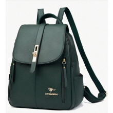 Grüner Damen-Rucksack aus Kunstleder – komfortables, klassisches urbanes Design