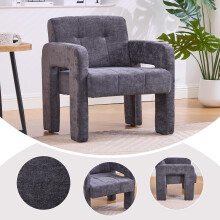 Modern Minimalist Casual Single Armchair Living Room, Bedroom, Office Area Upholstered Chair Comfortable Padded Armchair Nordic Style C