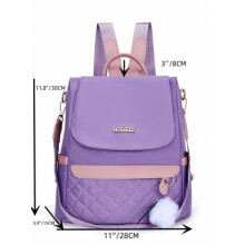 Damenrucksack aus lila Polyurethan, Polyester und Nylon – bequem